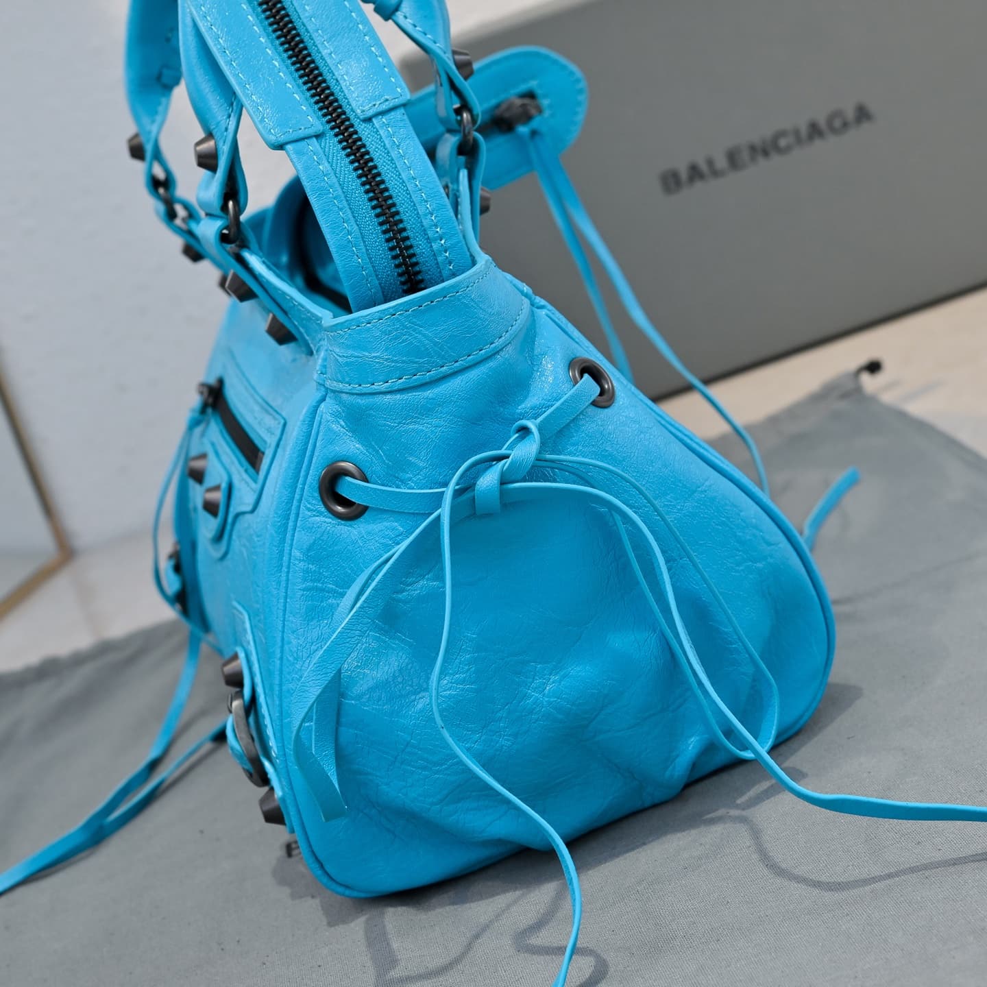 Balenciaga Blue Le City Moto Bag