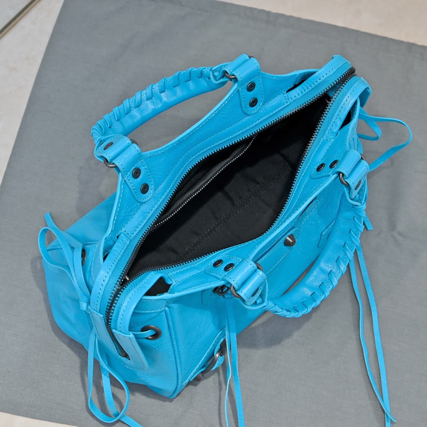 Balenciaga Blue Le City Moto Bag