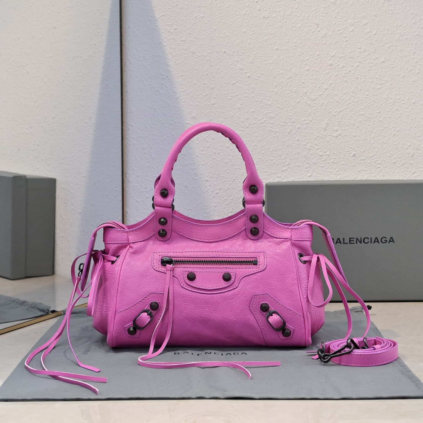 Balenciaga Red Le City Moto Bag