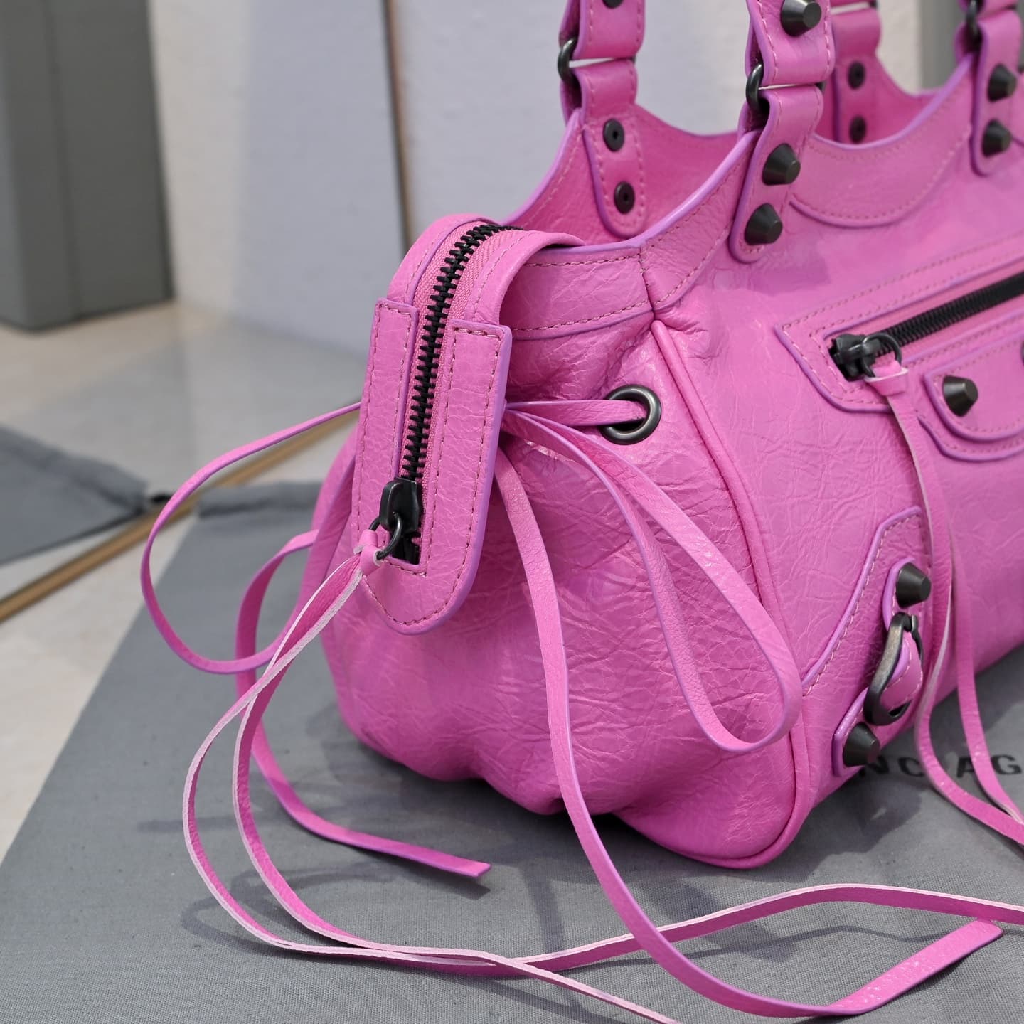 Balenciaga Red Le City Moto Bag