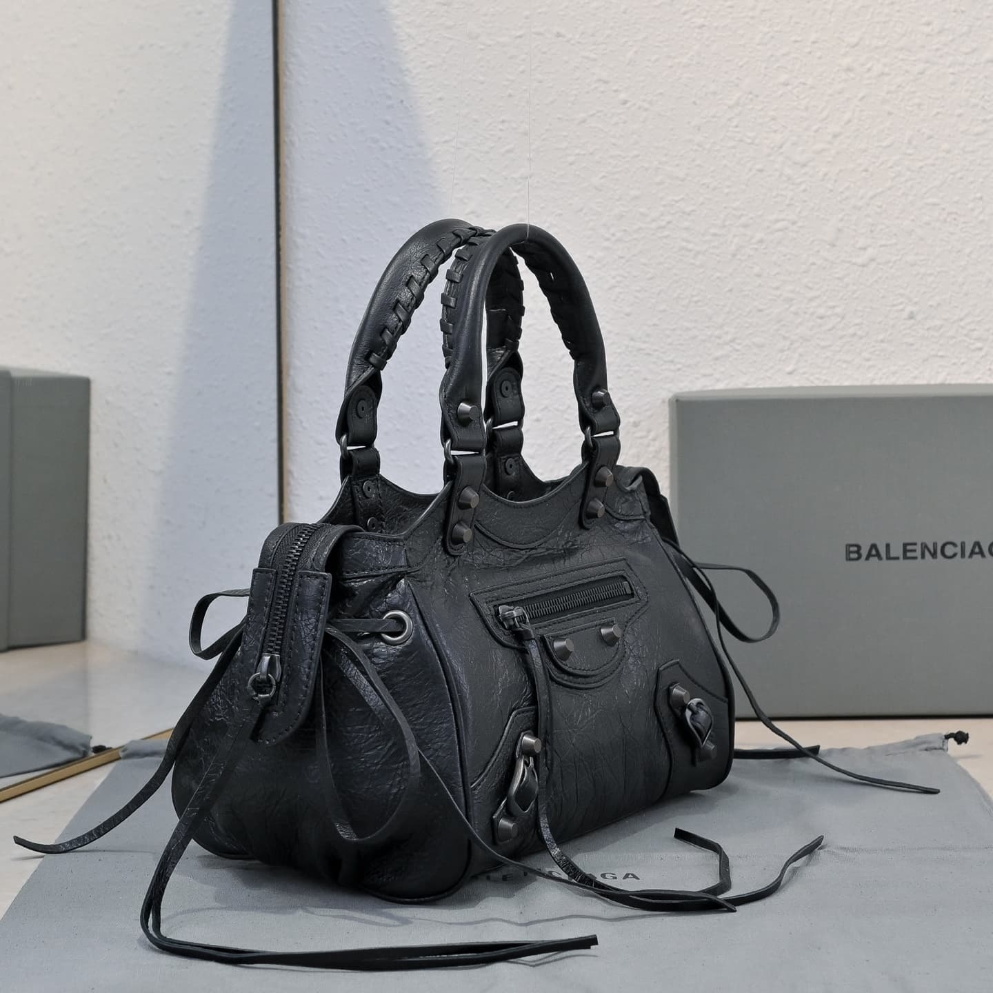 Balenciaga Black Le City Moto Bag