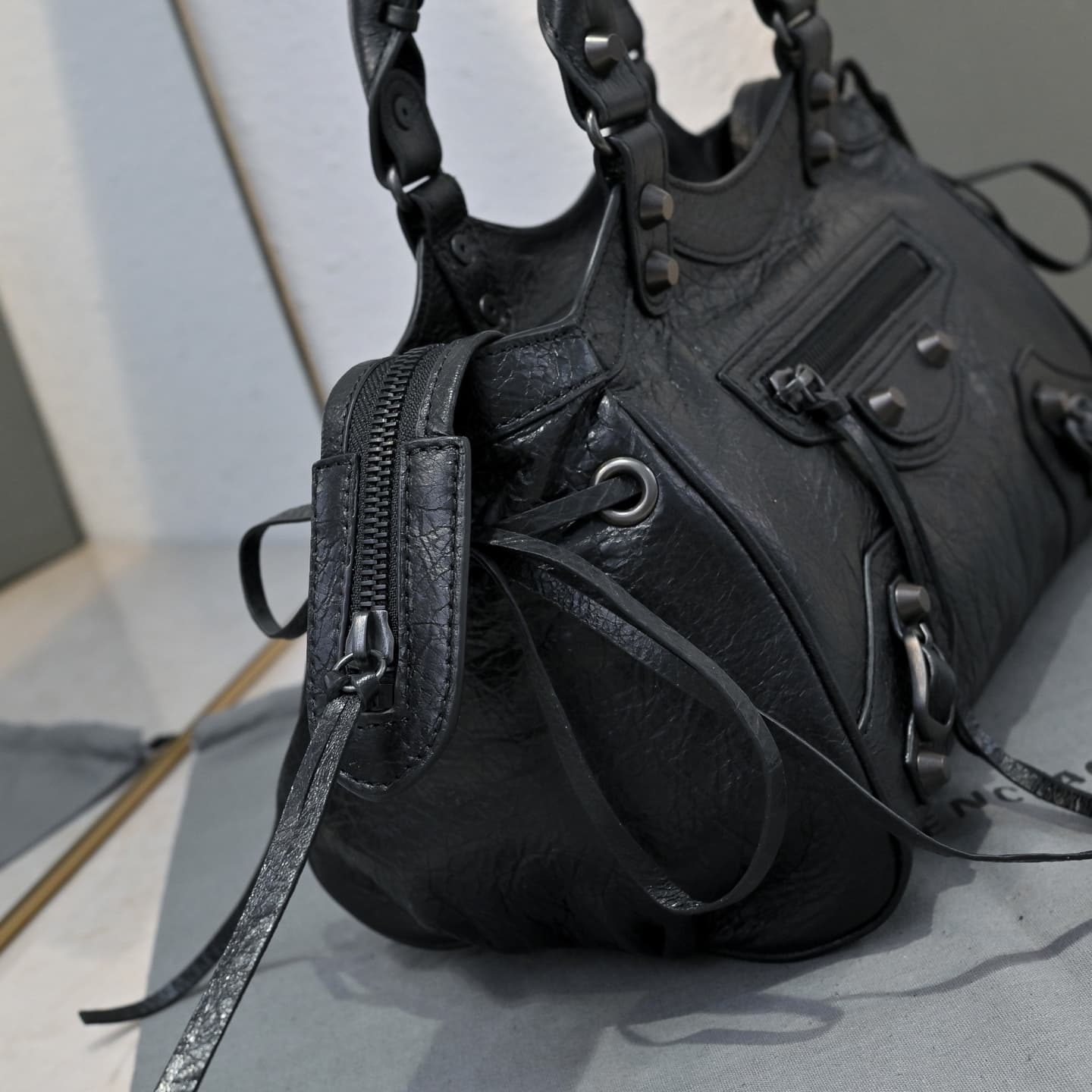 Balenciaga Black Le City Moto Bag