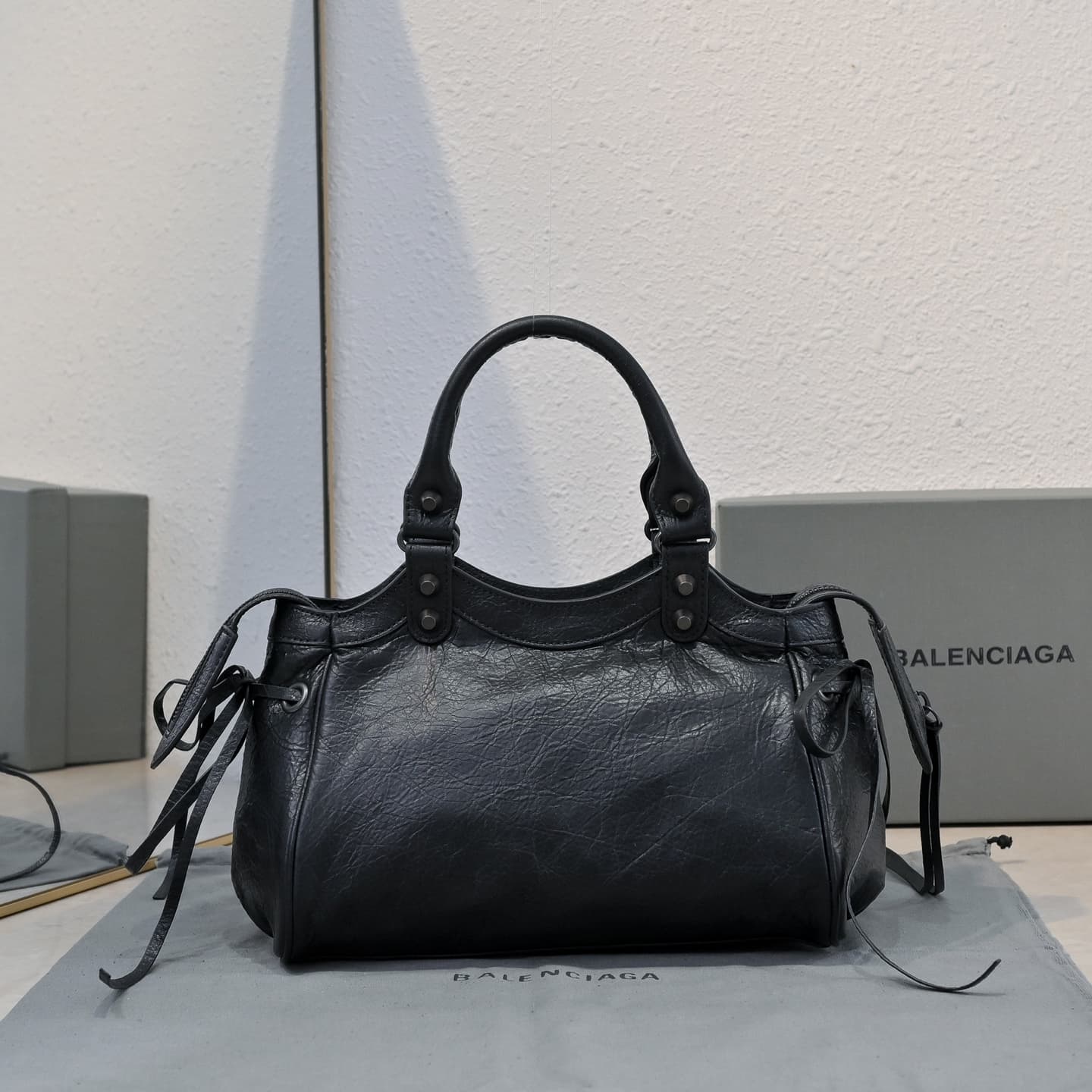 Balenciaga Black Le City Moto Bag