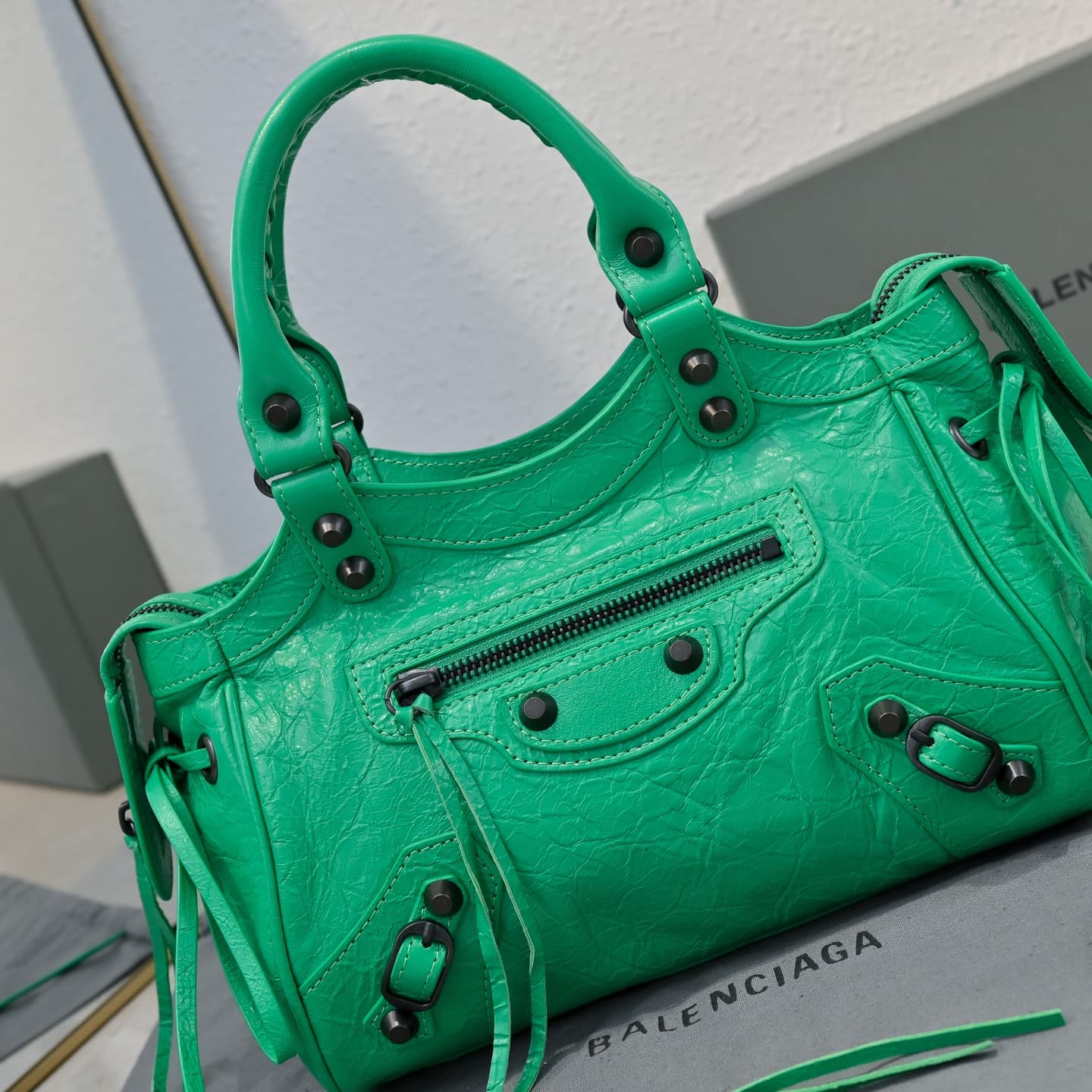 Balenciaga Green Le City Moto Bag