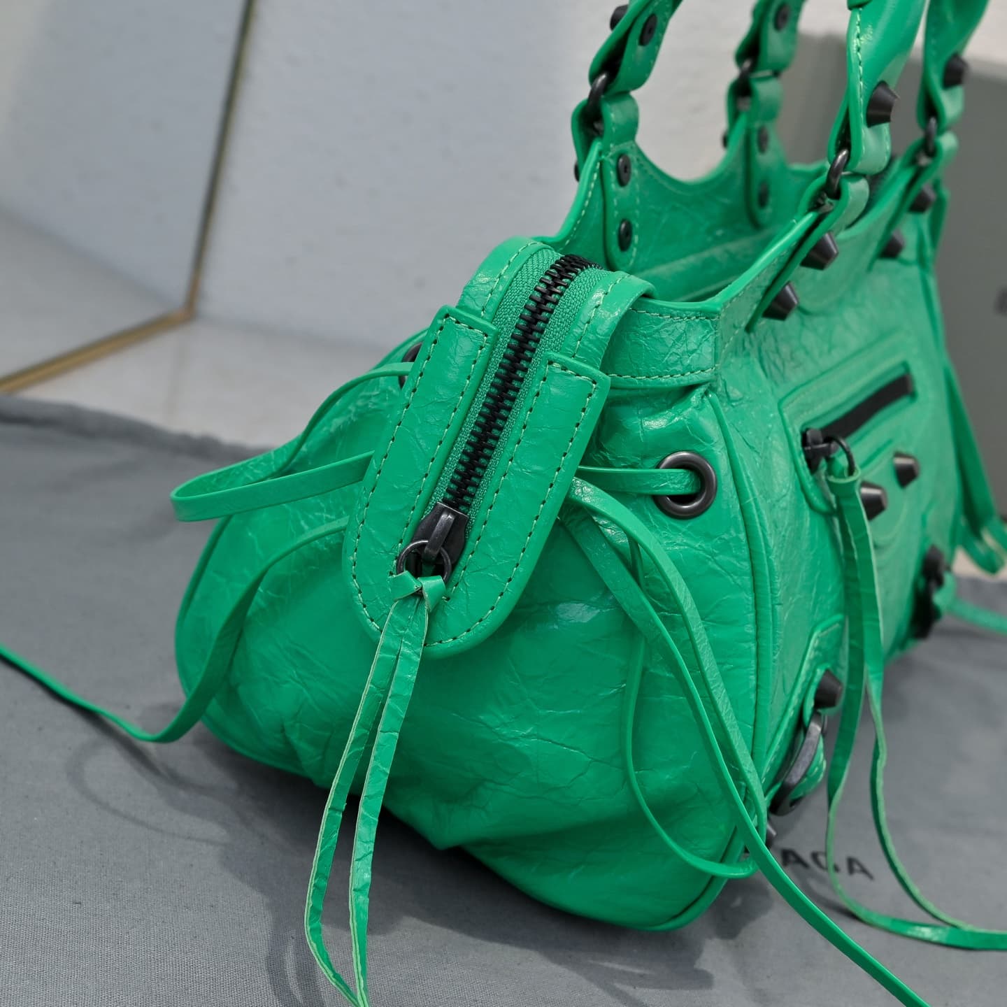 Balenciaga Green Le City Moto Bag