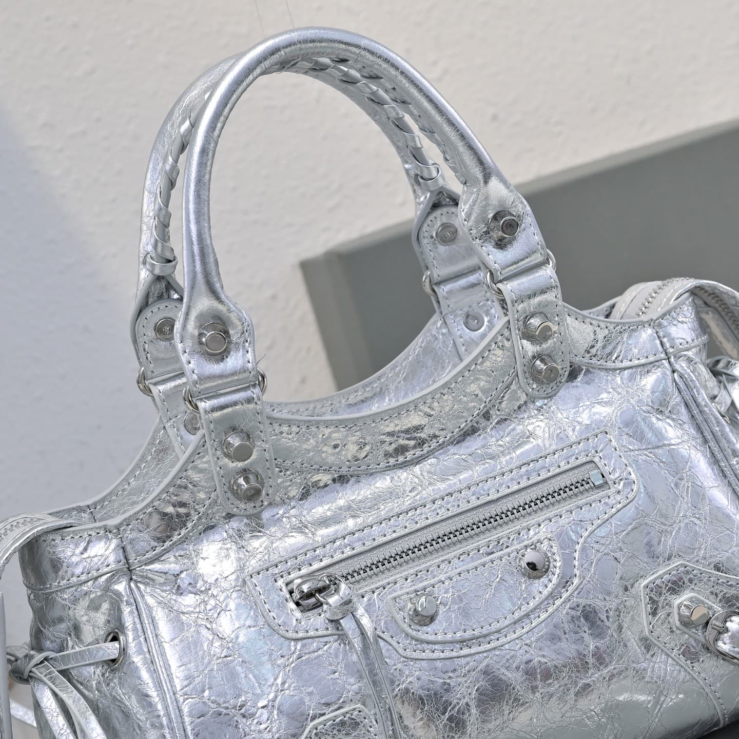 Balenciaga White Le City Moto Bag