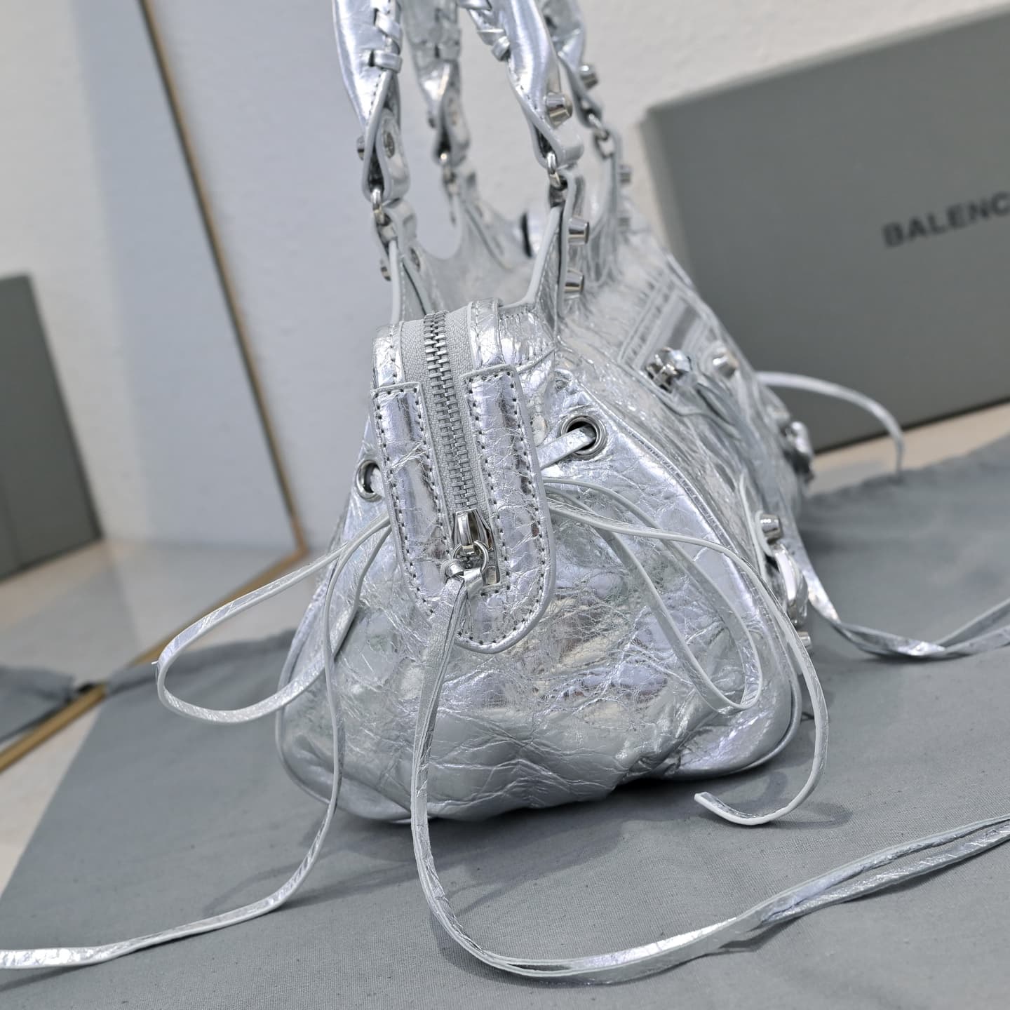 Balenciaga White Le City Moto Bag