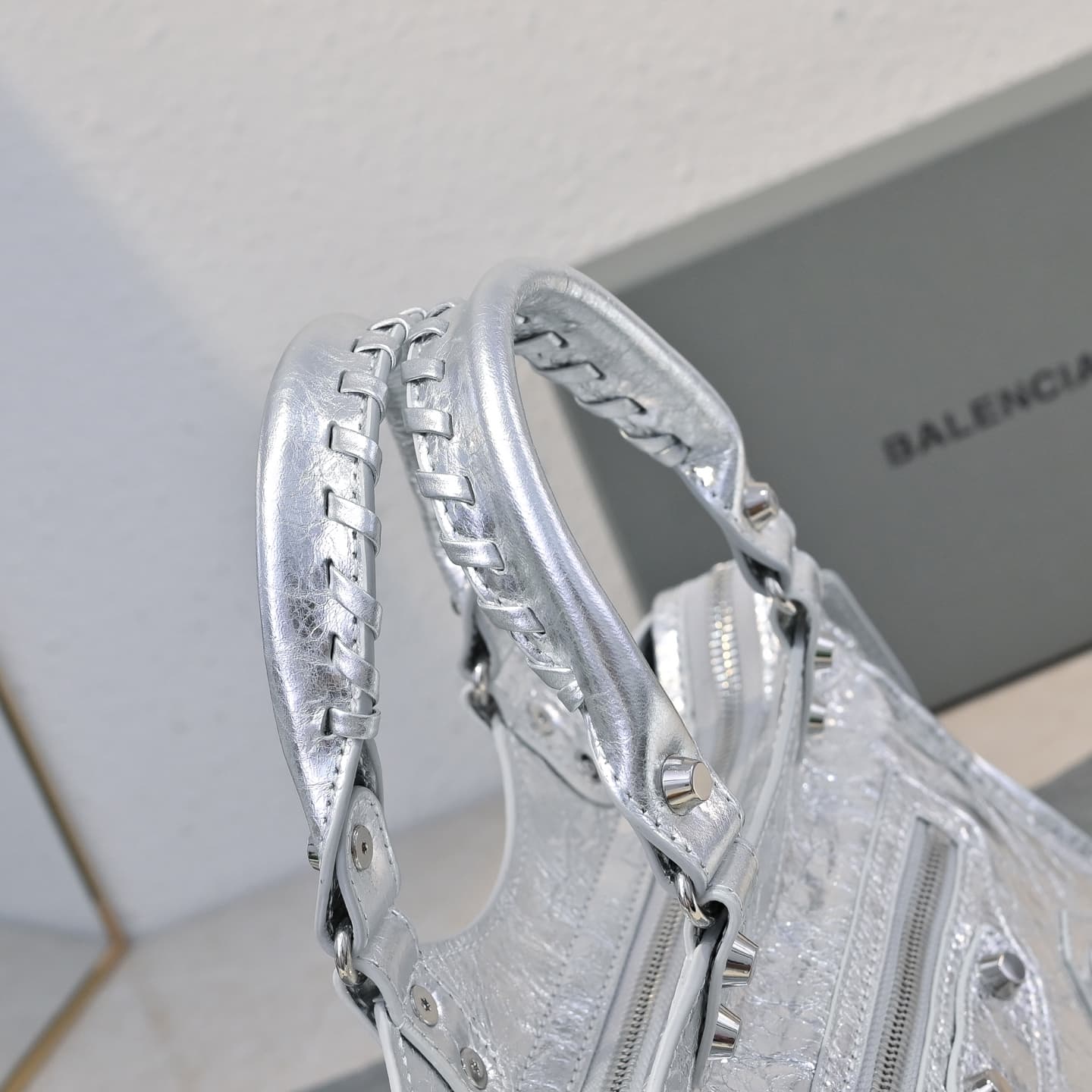 Balenciaga White Le City Moto Bag
