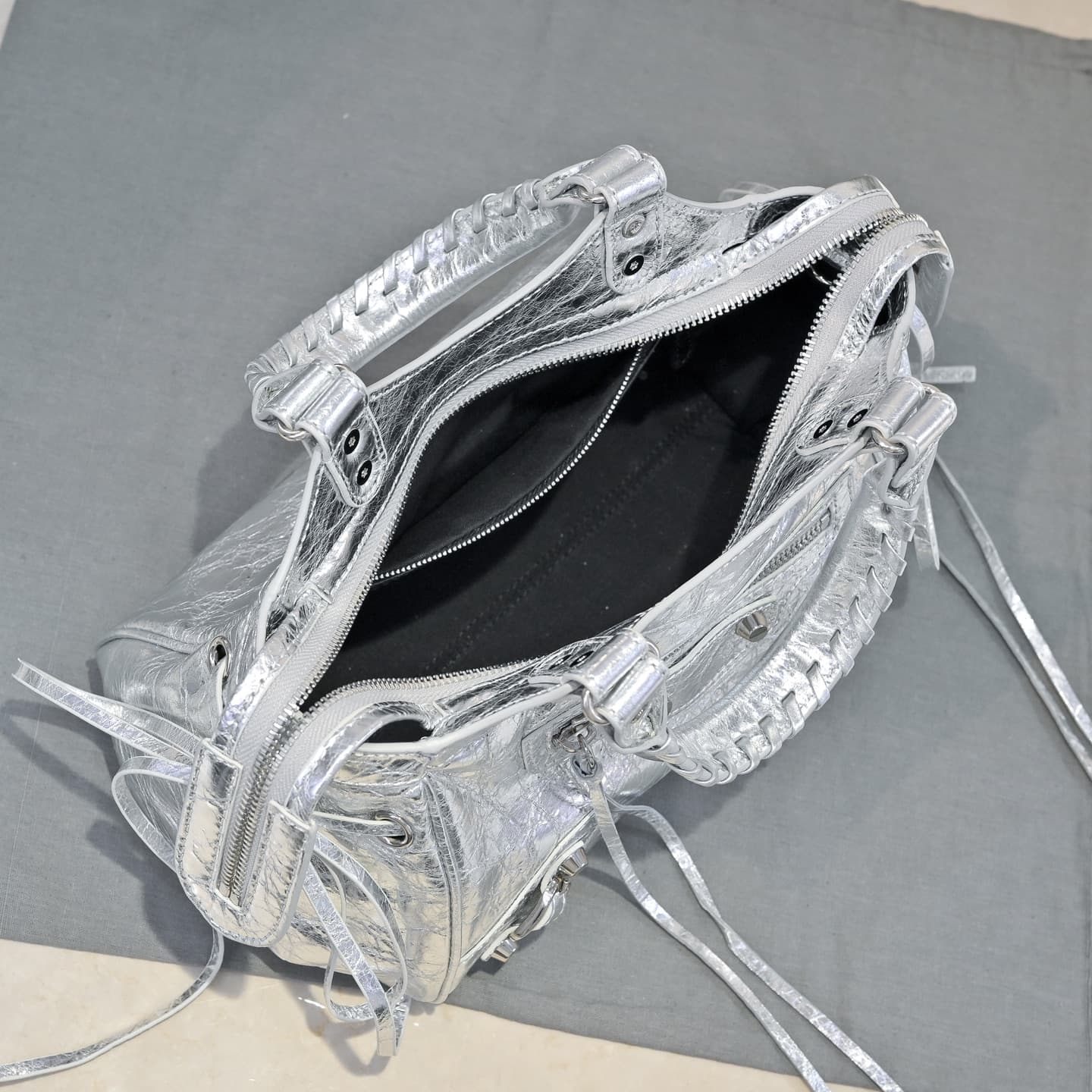 Balenciaga White Le City Moto Bag