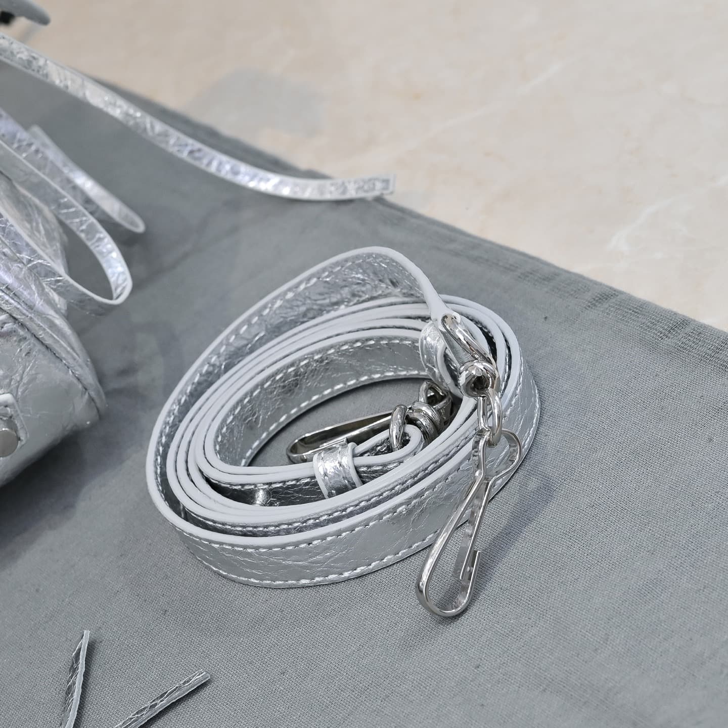 Balenciaga White Le City Moto Bag