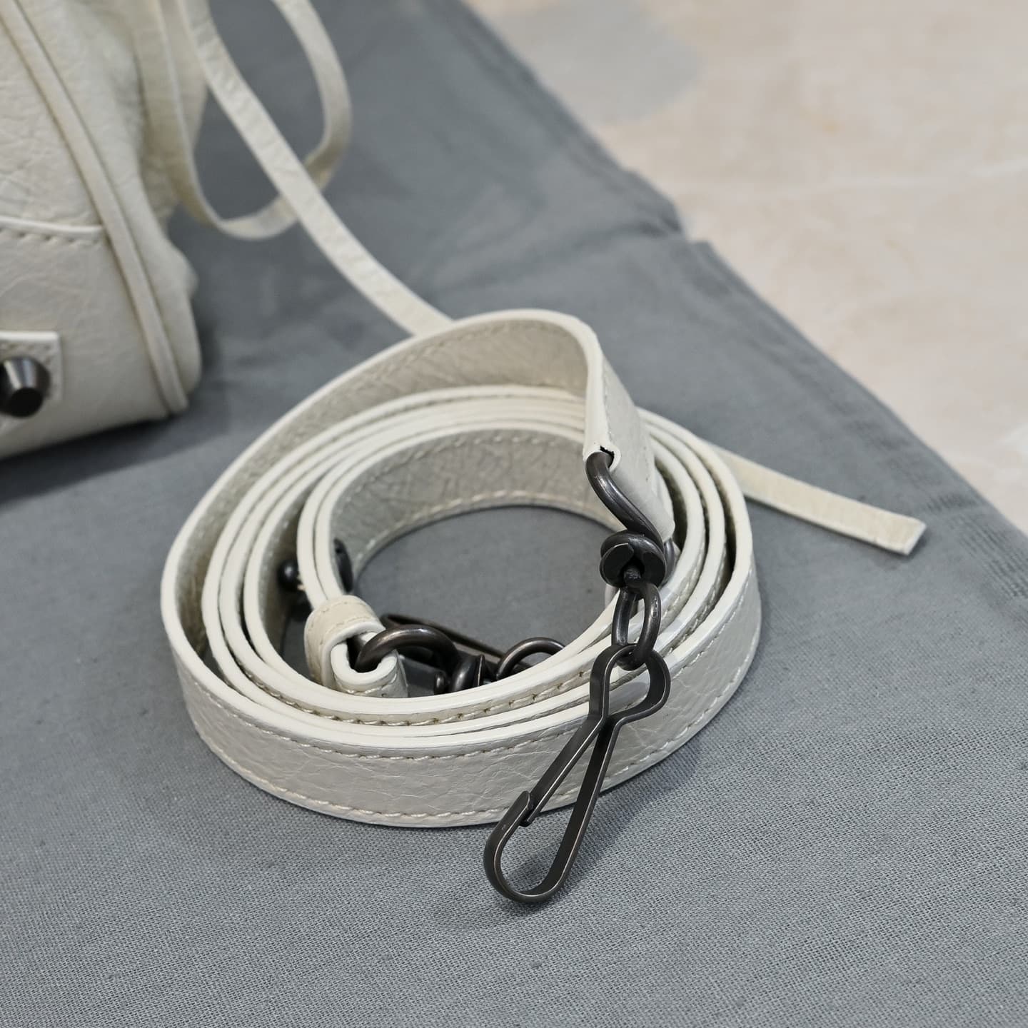 Balenciaga White Le City Moto Bag