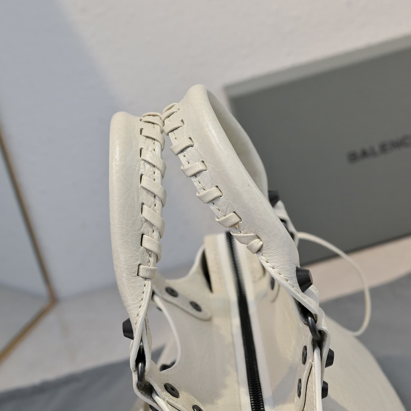 Balenciaga White Le City Moto Bag