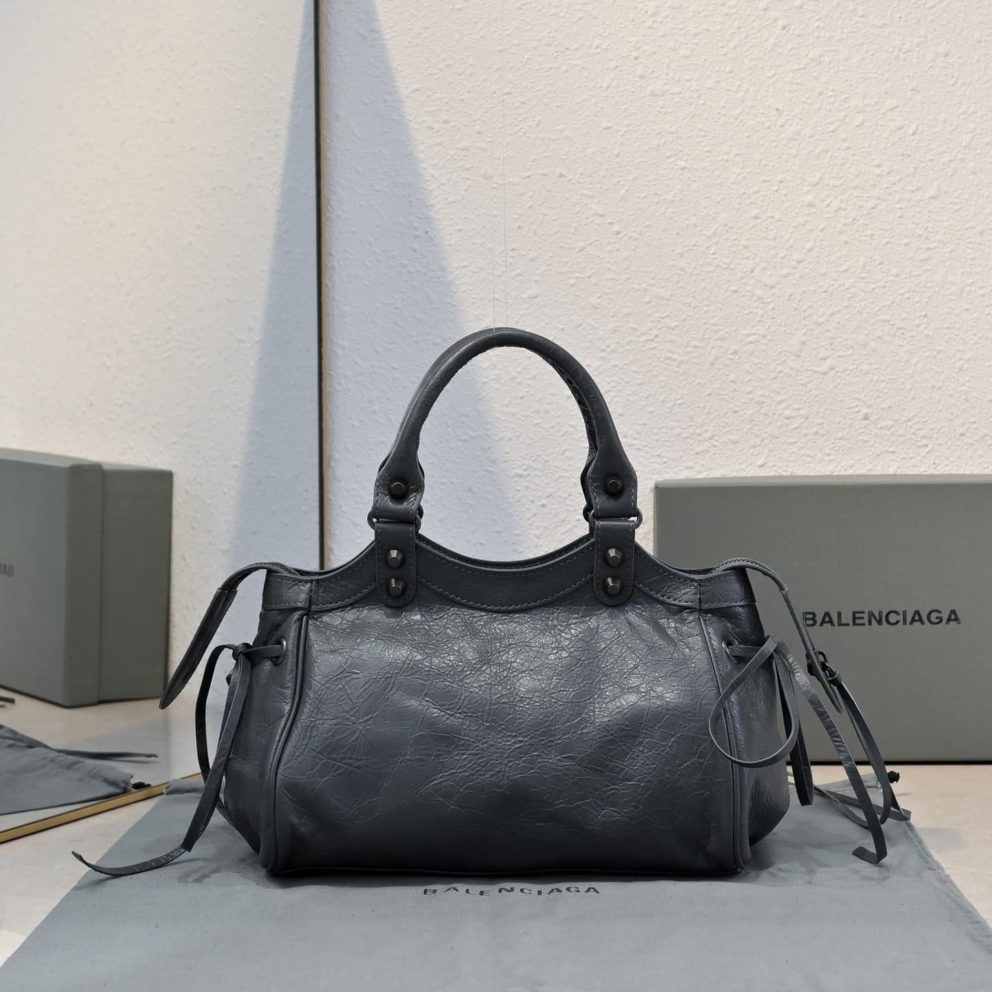 Balenciaga Grey Le City Moto Bag