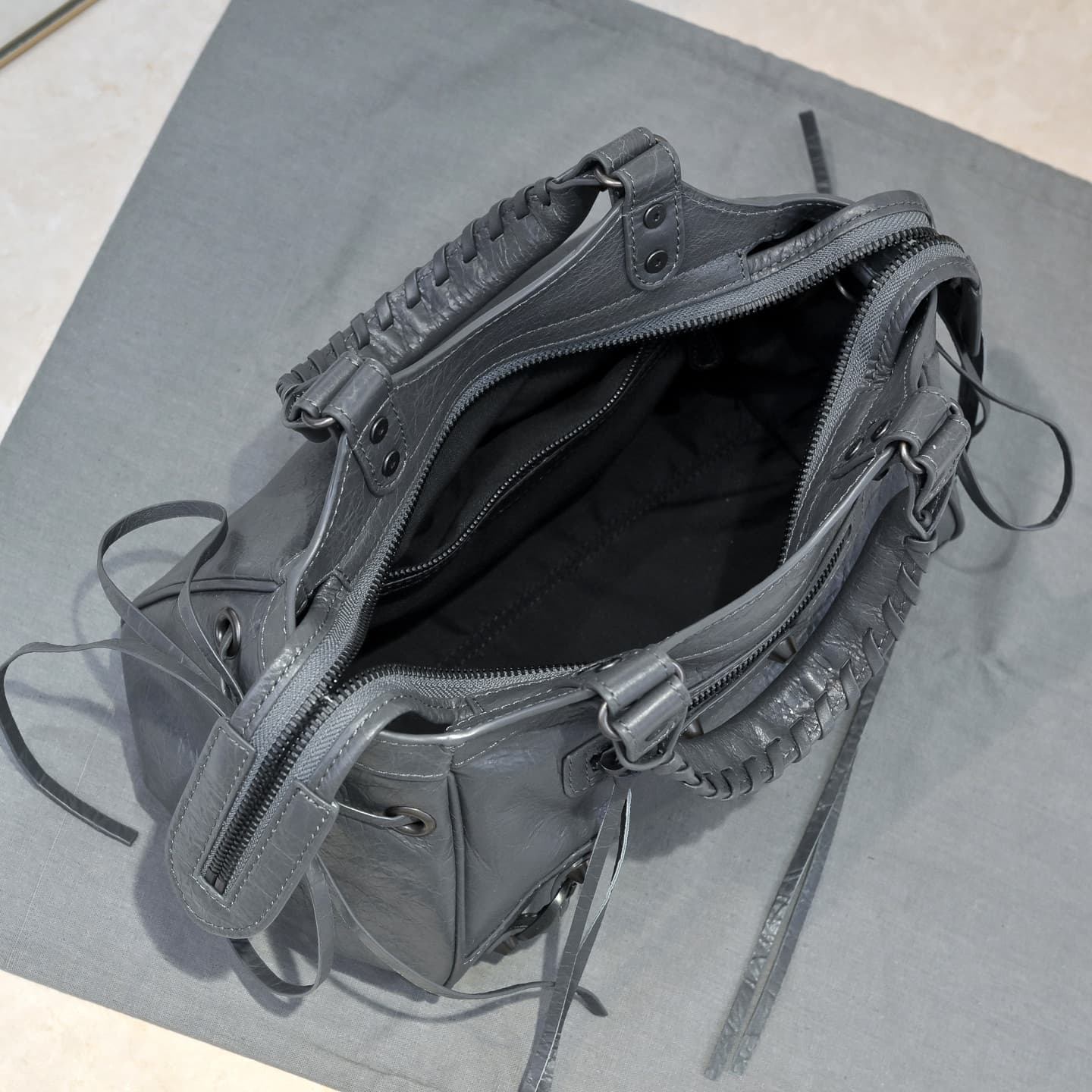 Balenciaga Grey Le City Moto Bag
