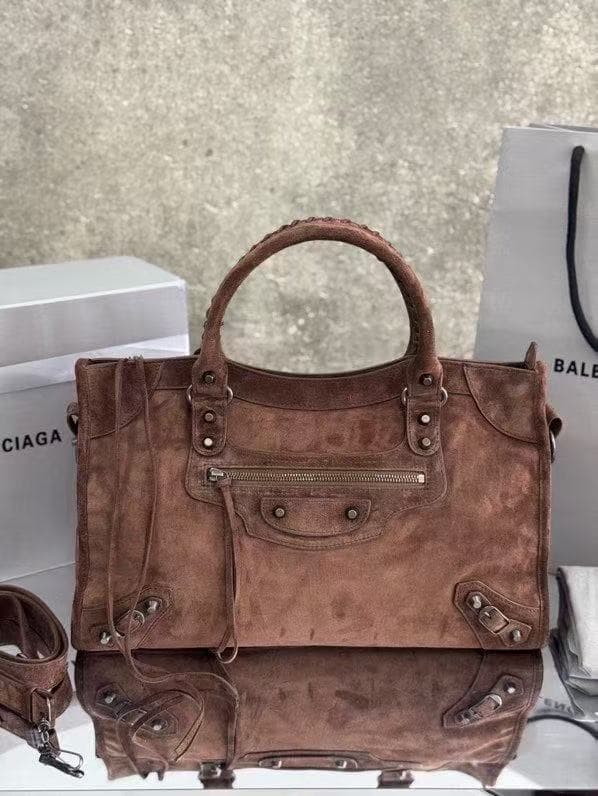 Balenciaga Brown Large Le City Moto Bag