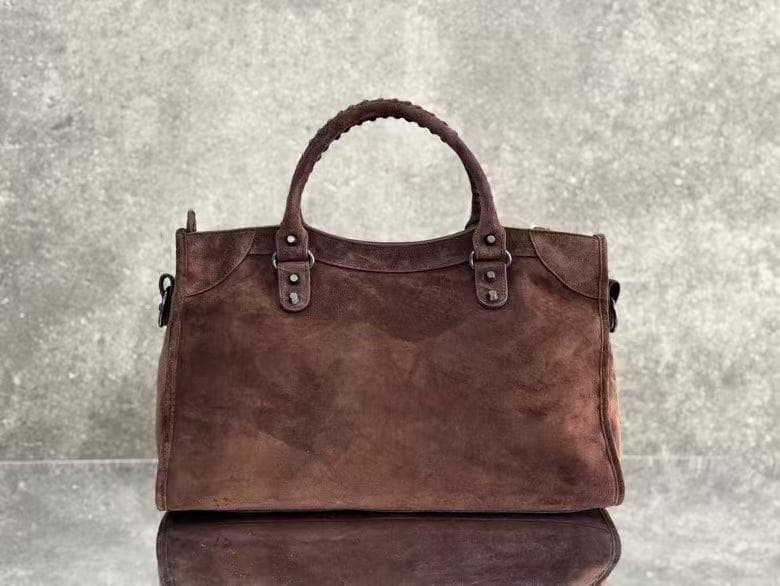 Balenciaga Brown Large Le City Moto Bag