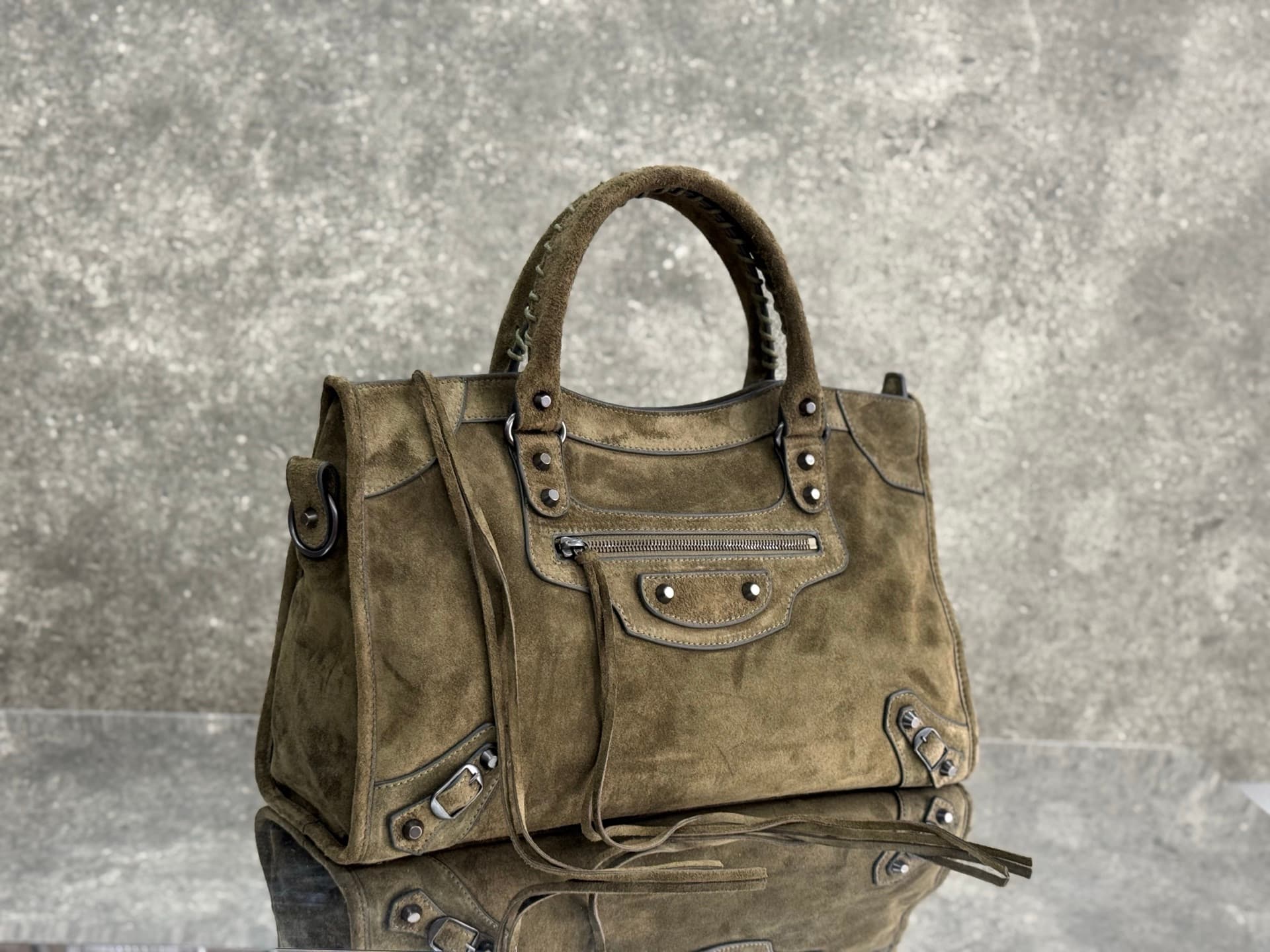 Balenciaga Green Large Le City Moto Bag