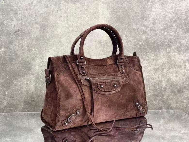 Balenciaga Brown Large Le City Moto Bag