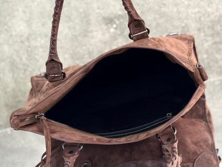 Balenciaga Brown Large Le City Moto Bag