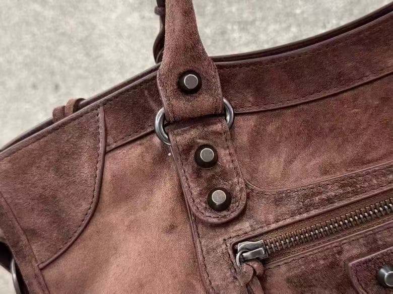 Balenciaga Brown Large Le City Moto Bag