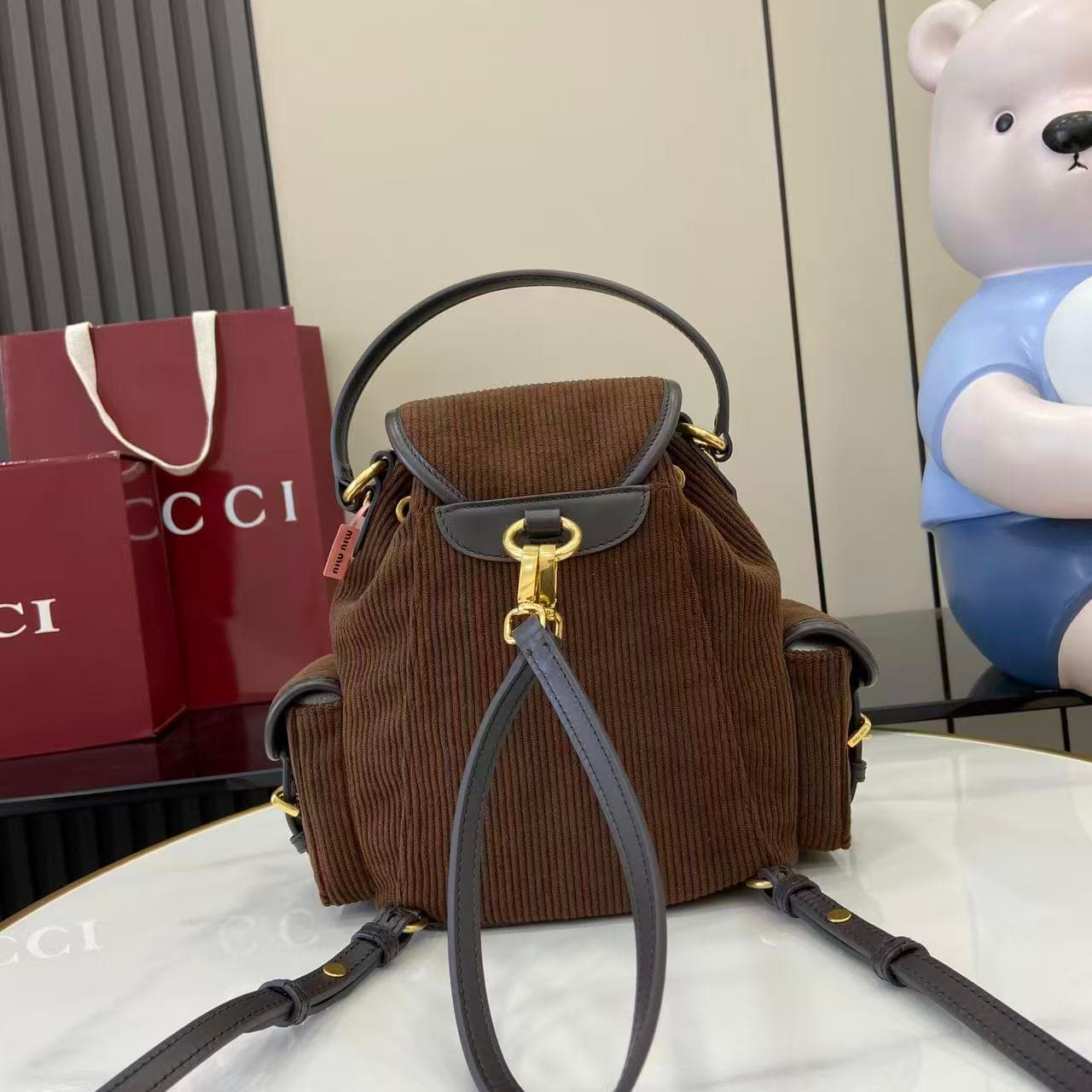 miumiu 谬谬 White Backpack 5BZ043