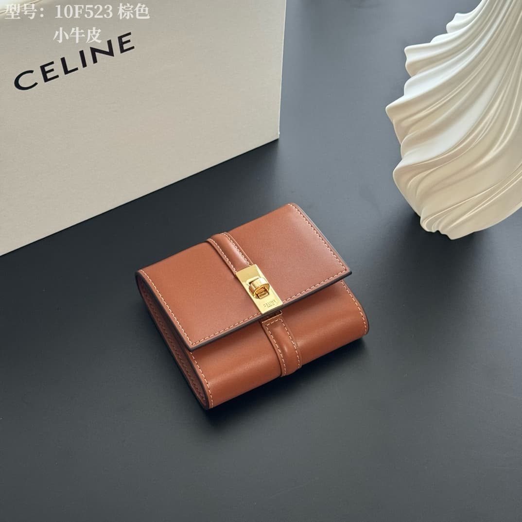 Celine Gold Wallet 10F523