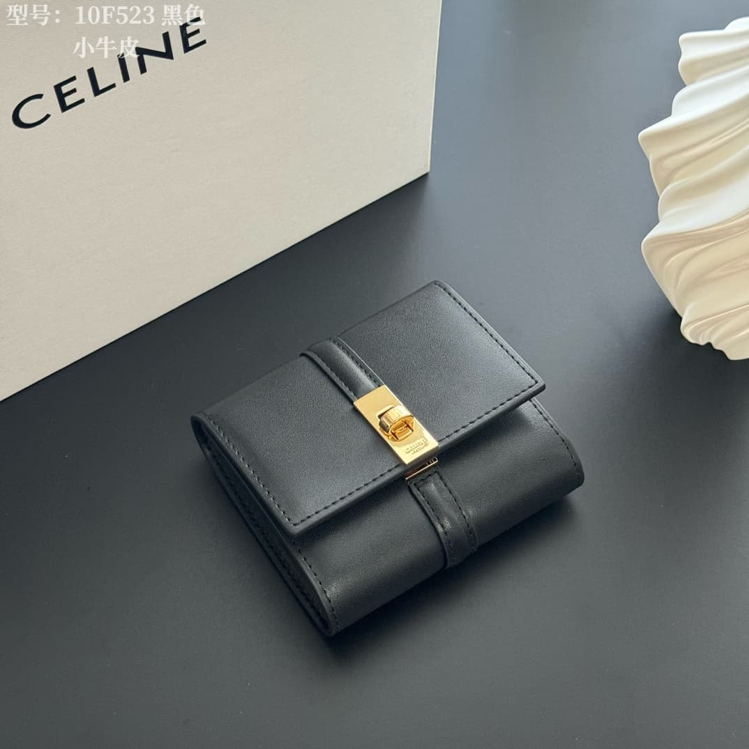 Celine Gold Wallet 10F523
