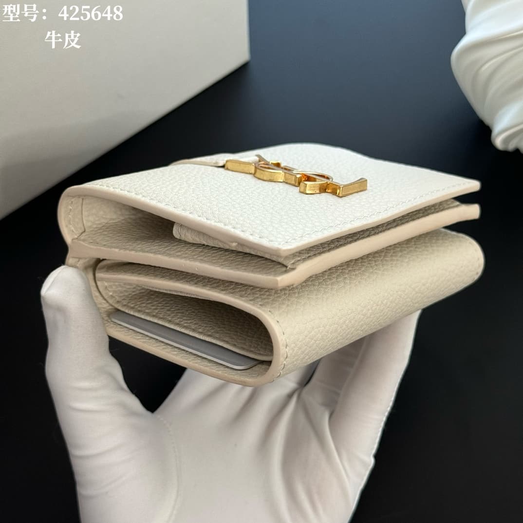 Saint Laurent White Mini Wallet 425648