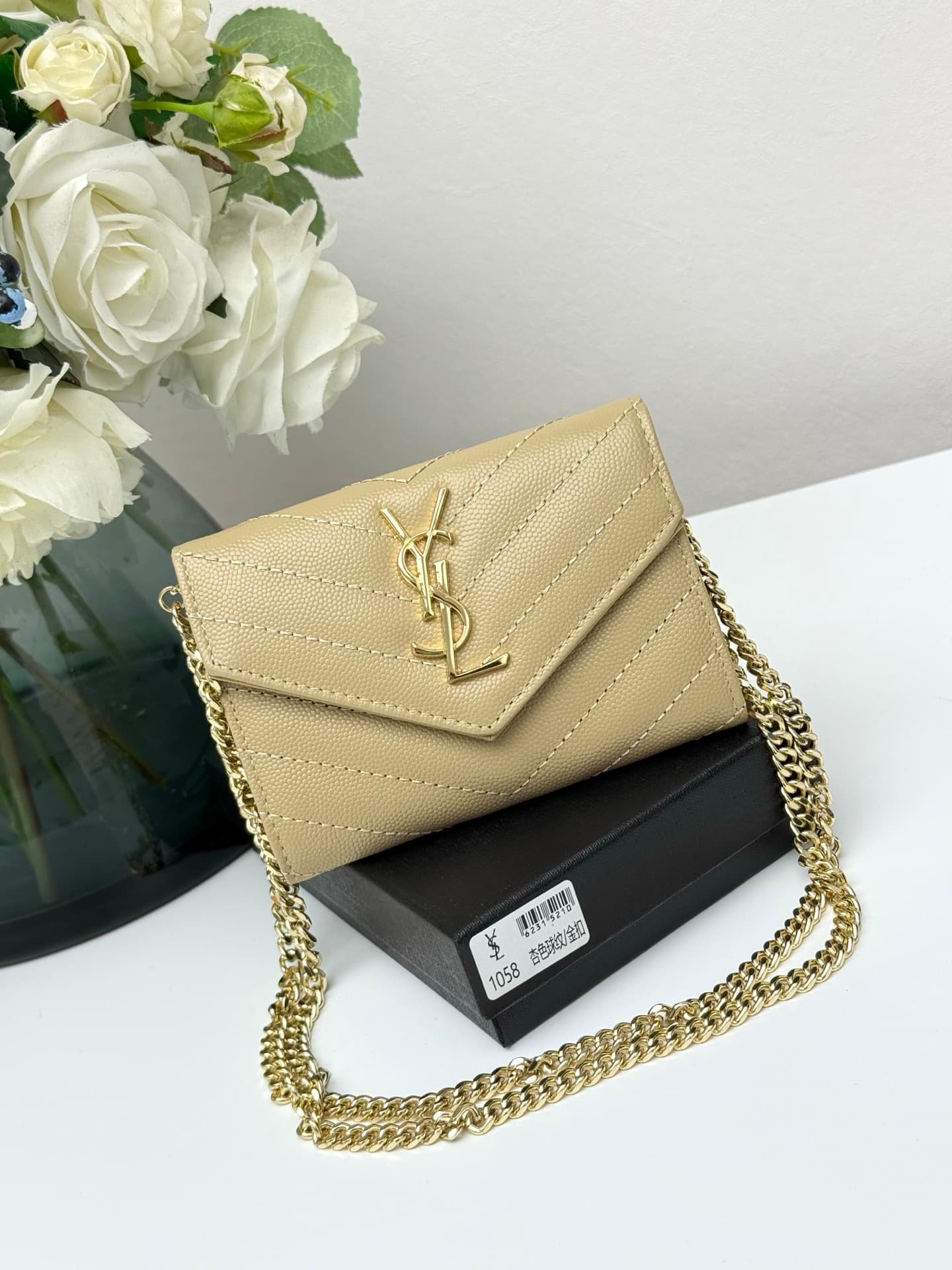 Saint Laurent Gold Wallet 1058