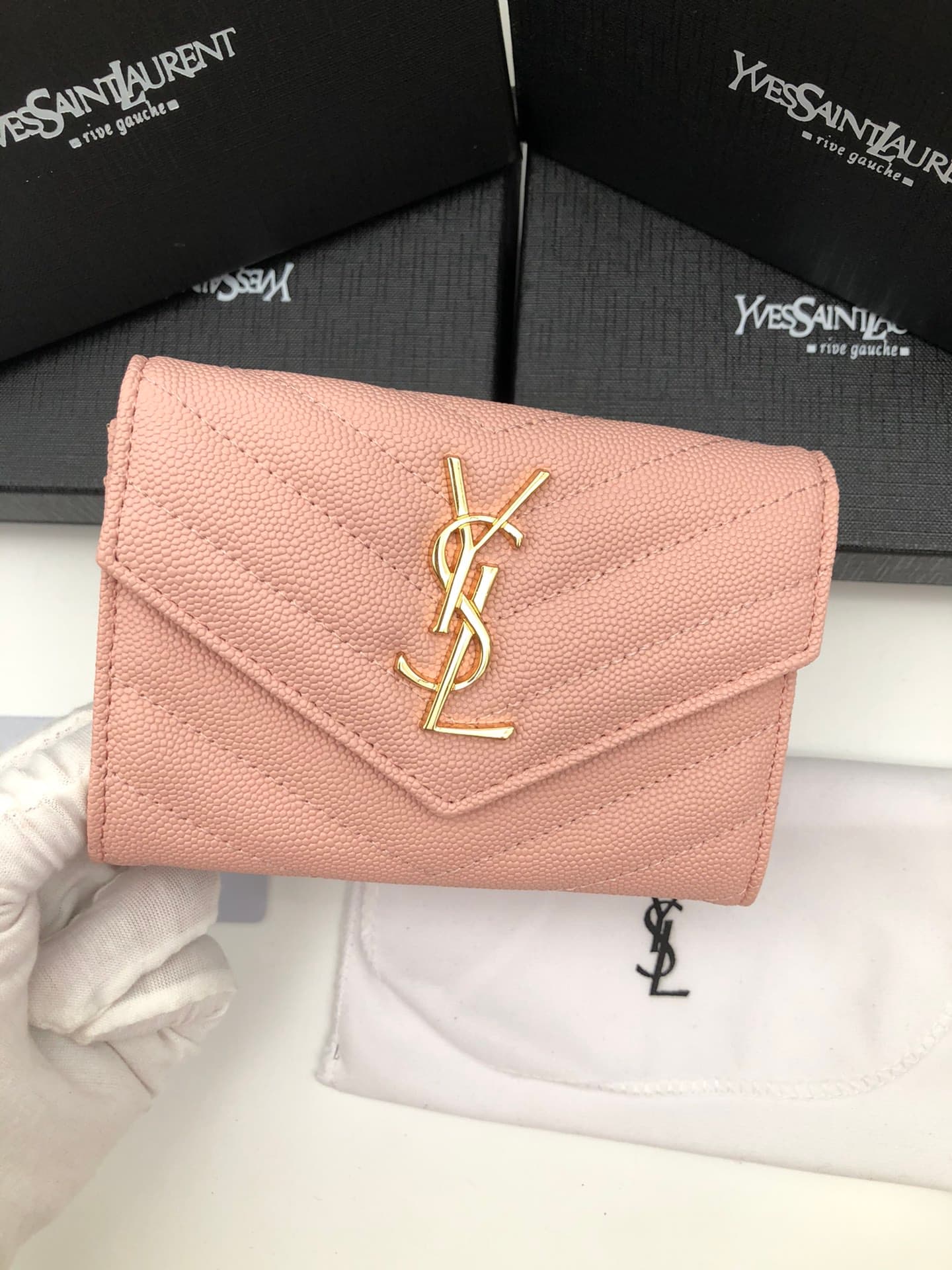 Saint Laurent Gold Wallet 1057