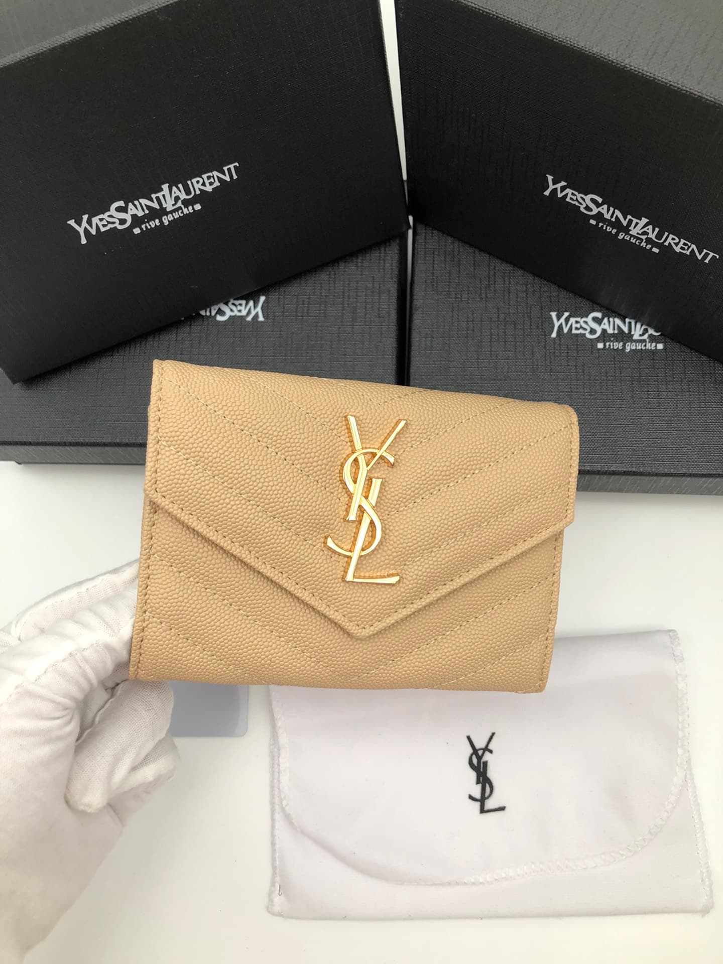 Saint Laurent Gold Wallet 1057