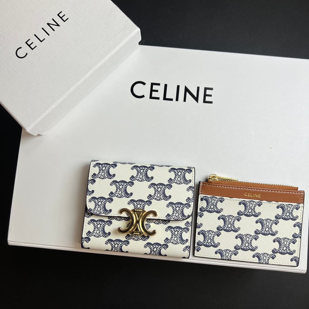 Celine Blue Wallet 10l653DS3