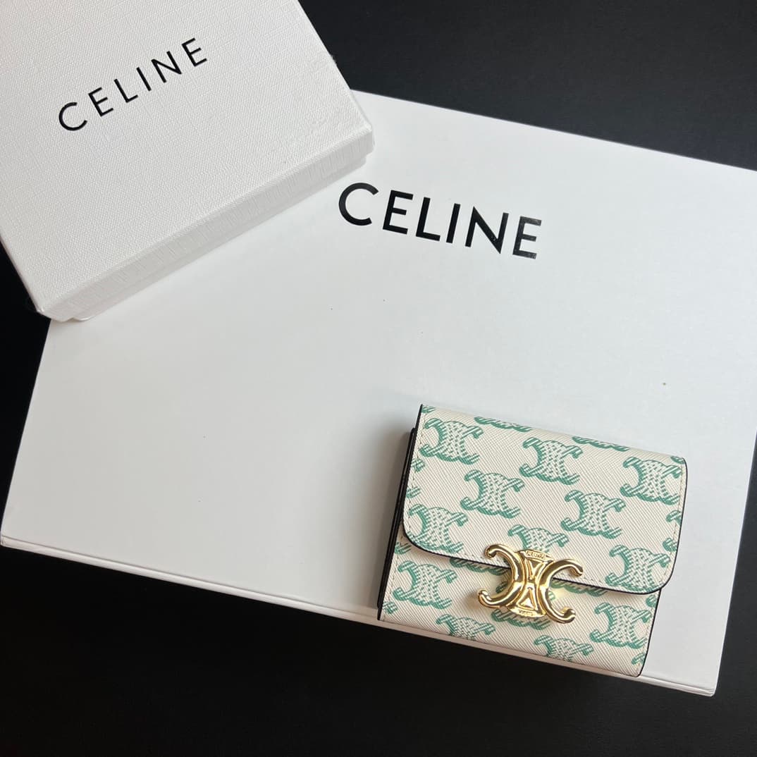 Celine Green Wallet 10l653DS3