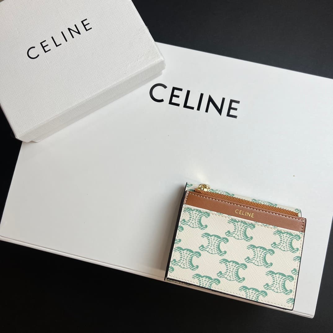 Celine Green Wallet 10l653DS3