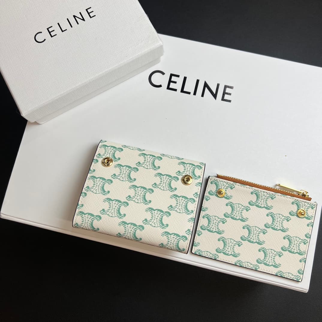 Celine Green Wallet 10l653DS3