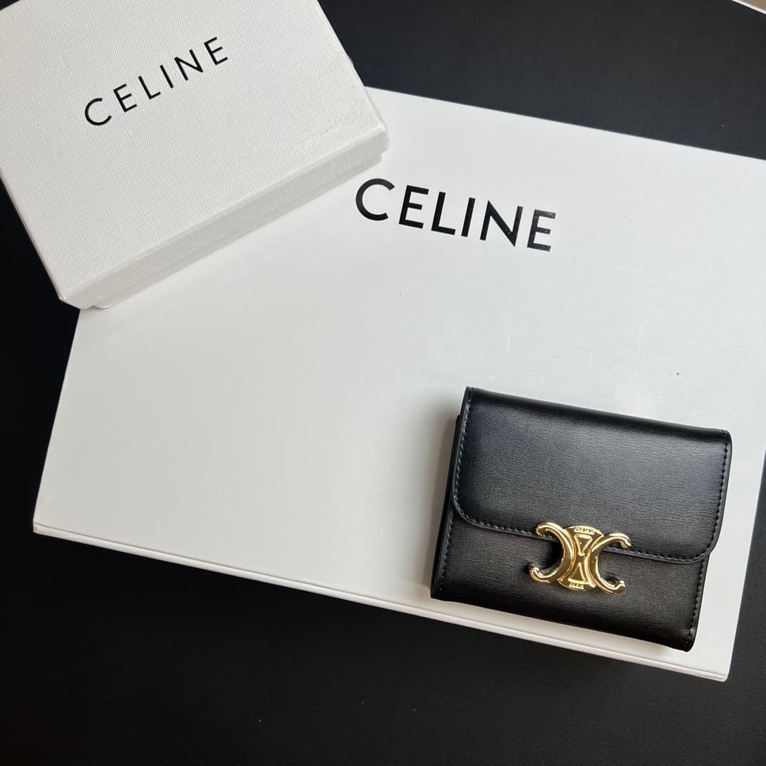 Celine Black Wallet 10l653DS3
