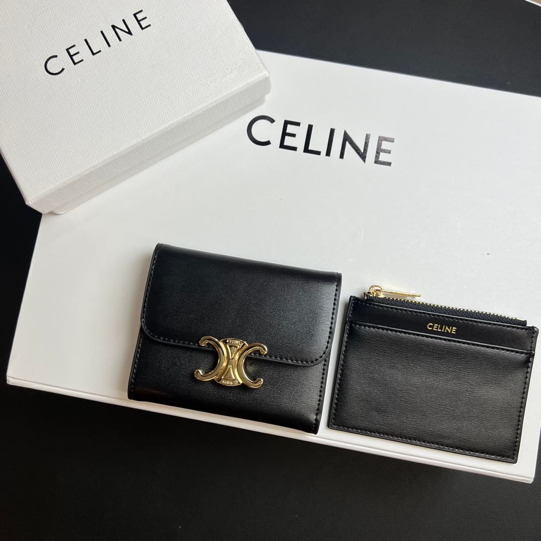 Celine Black Wallet 10l653DS3