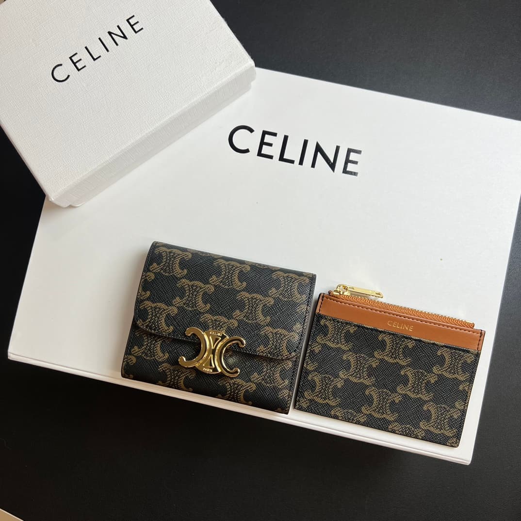 Celine Gold Wallet 10l653DS3