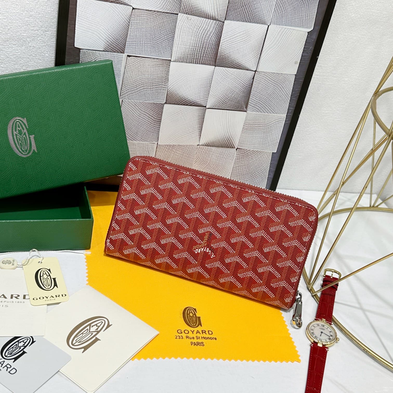 Goyard Red Large Wallet 98186