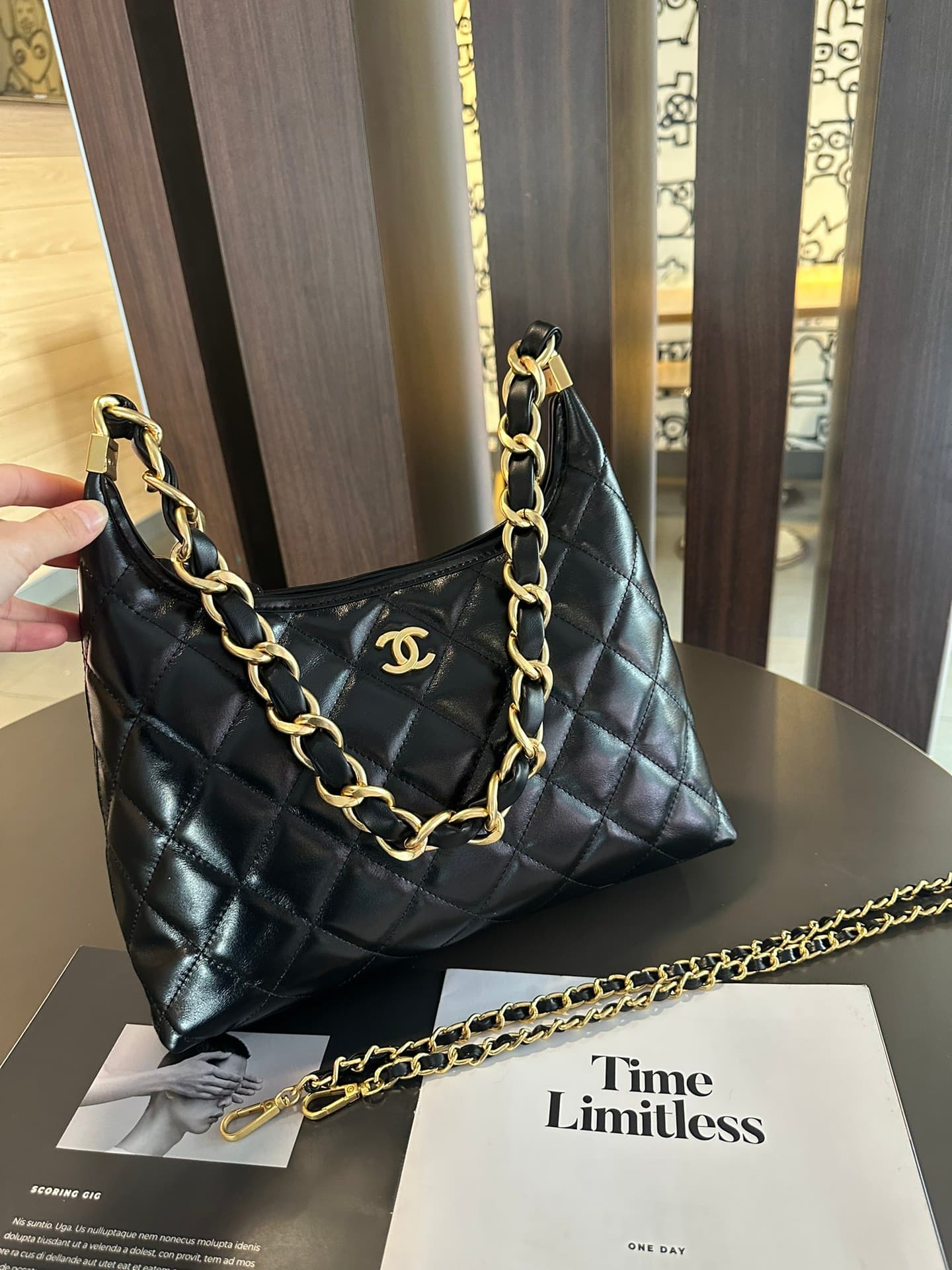 Chanel Black Large Shoulder Bag 9022