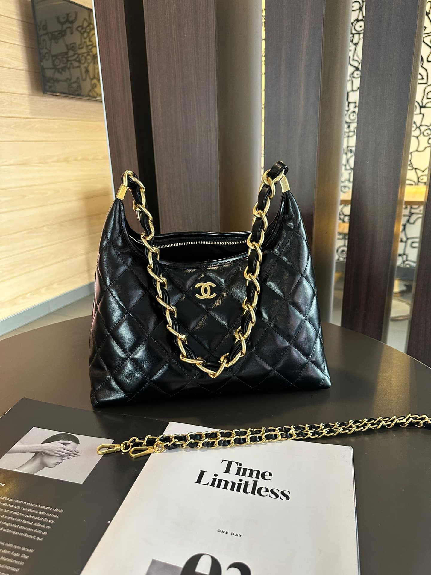 Chanel Black Large Shoulder Bag 9022