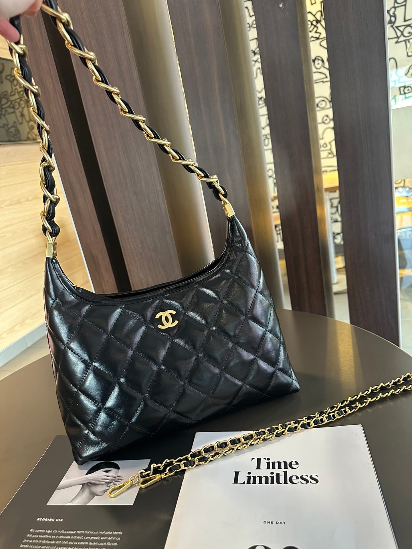 Chanel Black Large Shoulder Bag 9022