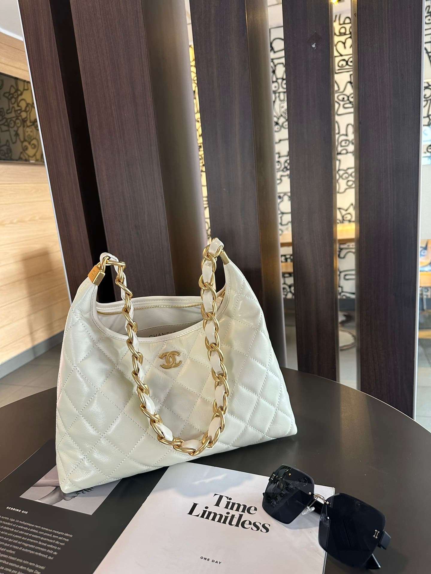 Chanel Black Large Shoulder Bag 9022