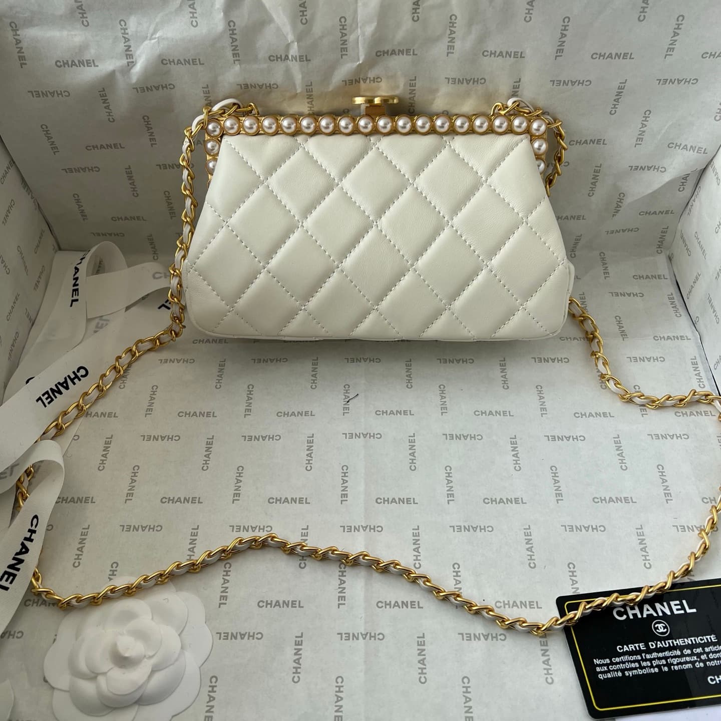 Chanel White Crossbody Bag 1266
