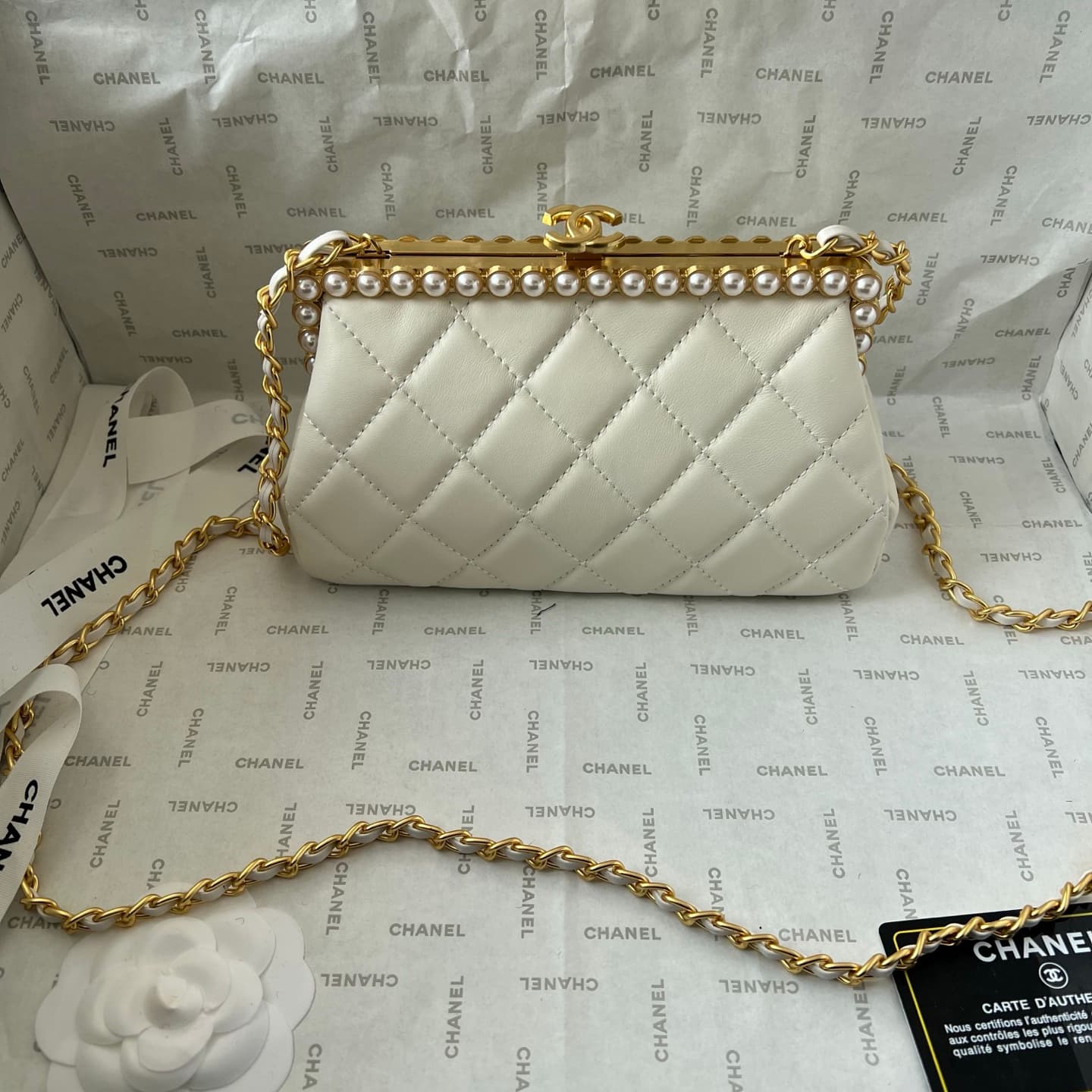 Chanel White Crossbody Bag 1266