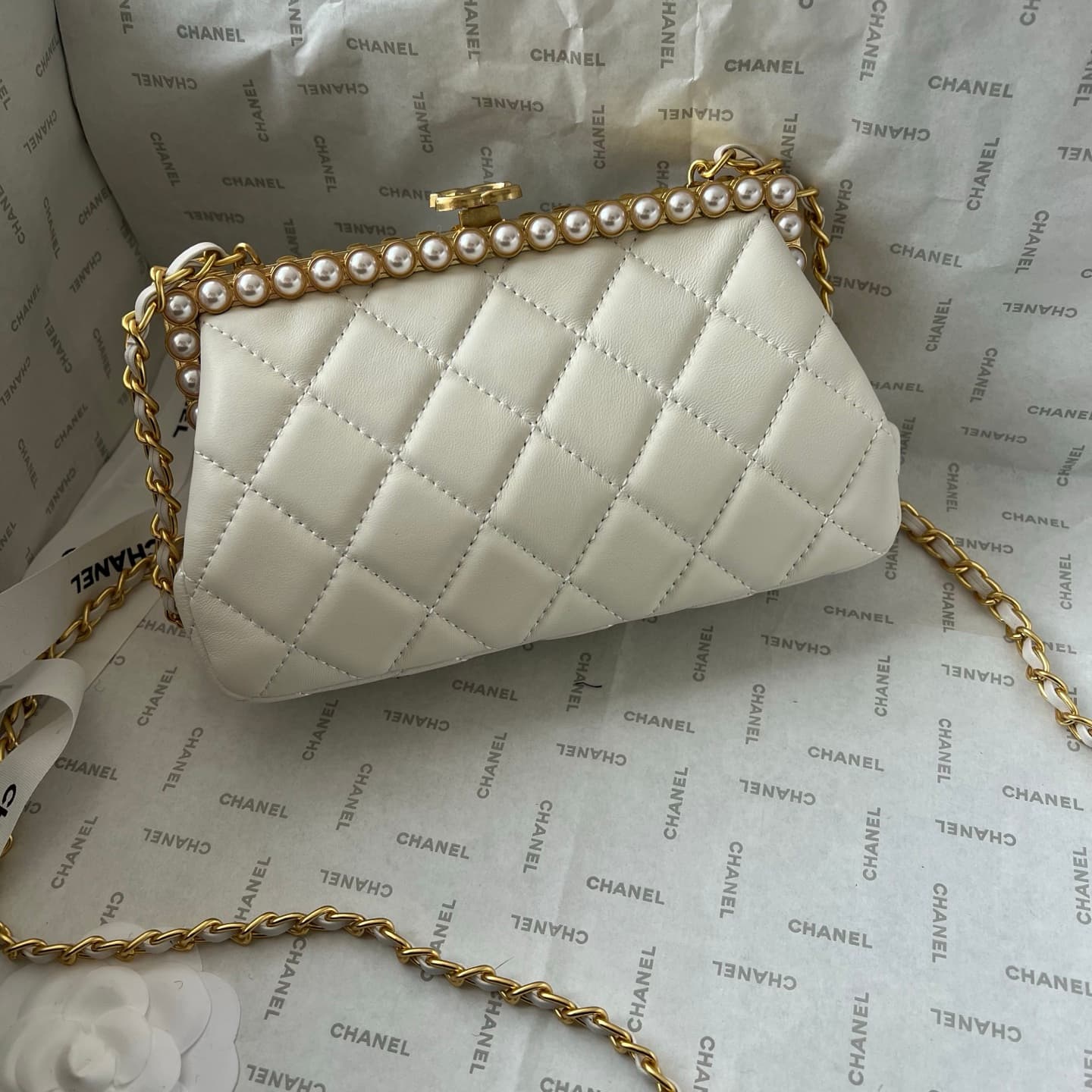 Chanel White Crossbody Bag 1266