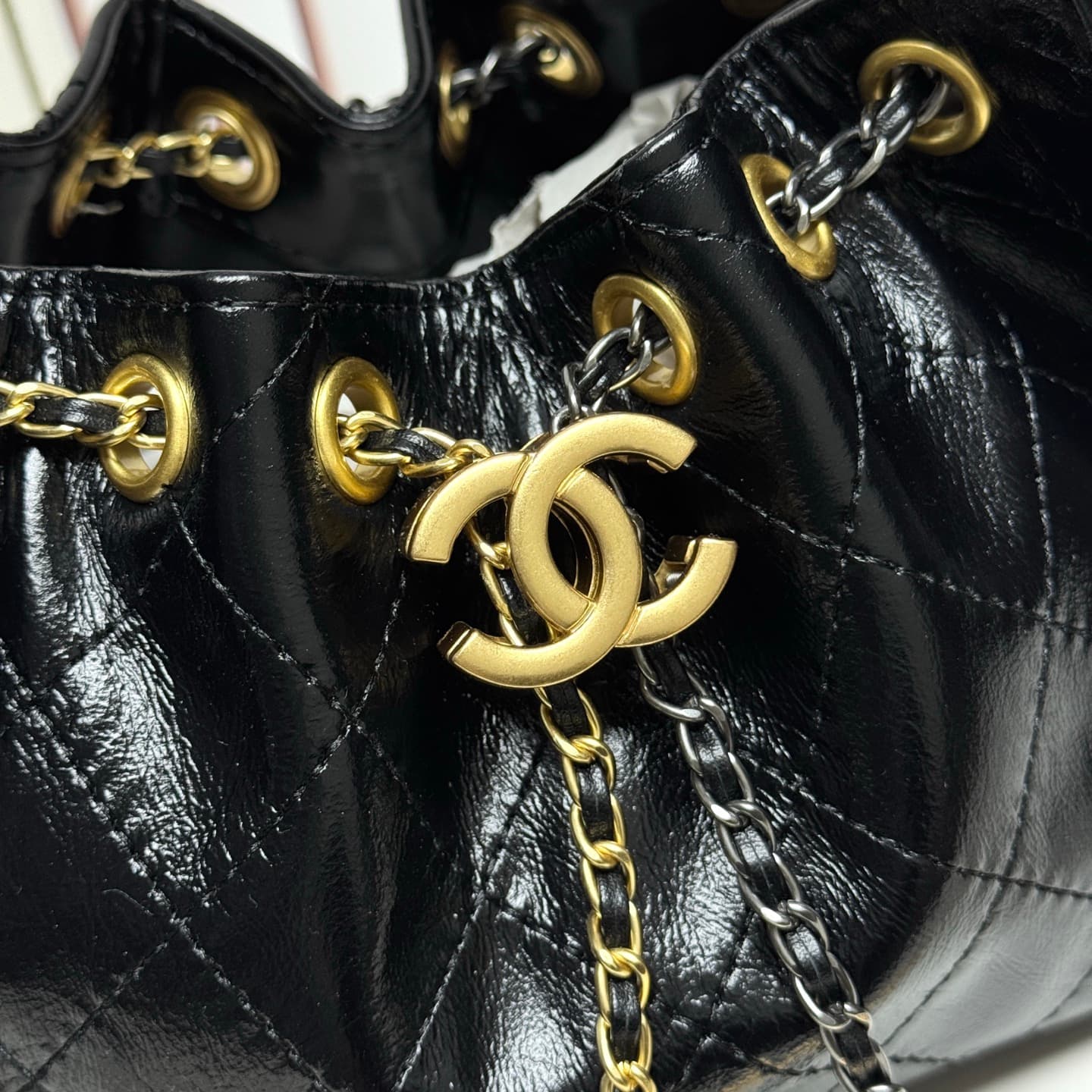Chanel Gold Mini Bucket Bag 6218