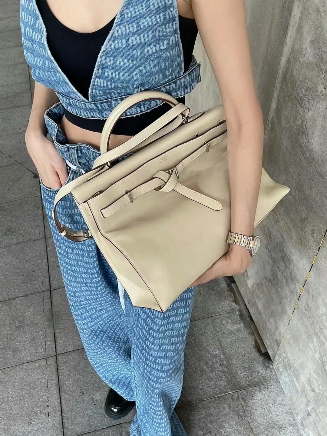 Hermes Silver Shoulder Bag