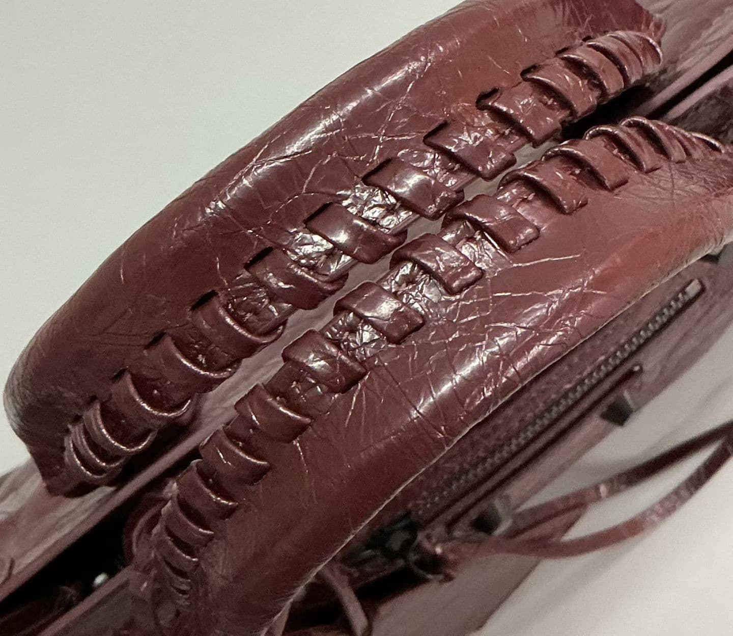 Balenciaga Le City Moto Bag 中号 中号酒红色 50025