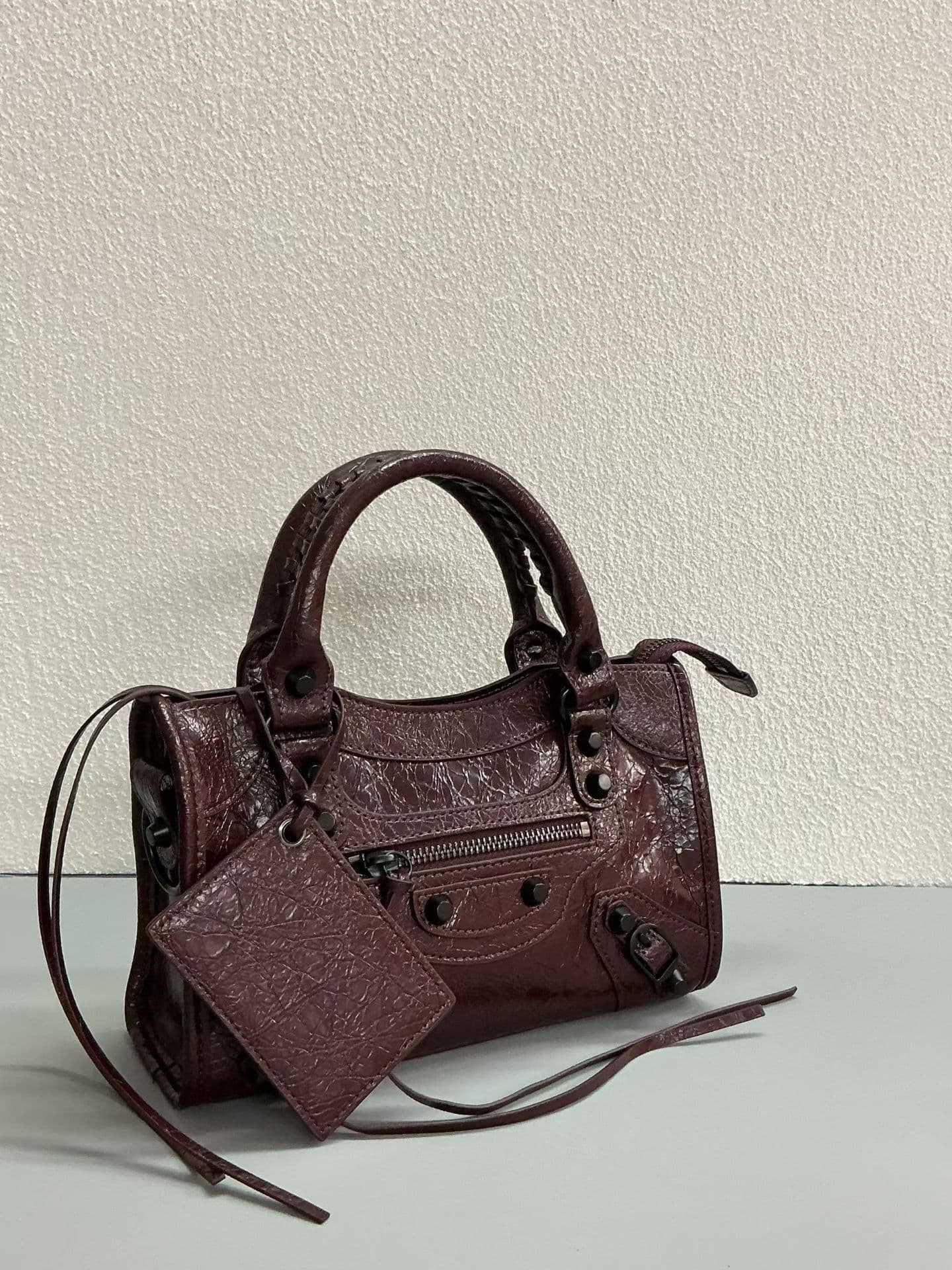 Balenciaga Le City Moto Bag 小号 小号酒红色 50025
